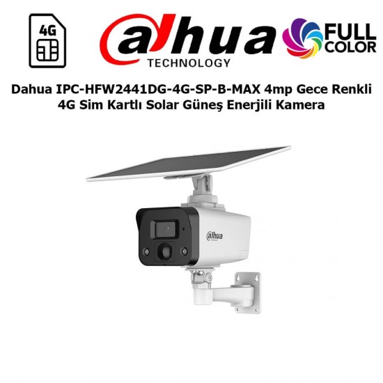 Dahua IPC-HFW2441DG 4MP 4G sim kartlı güneş enerjili gece renkli kamera